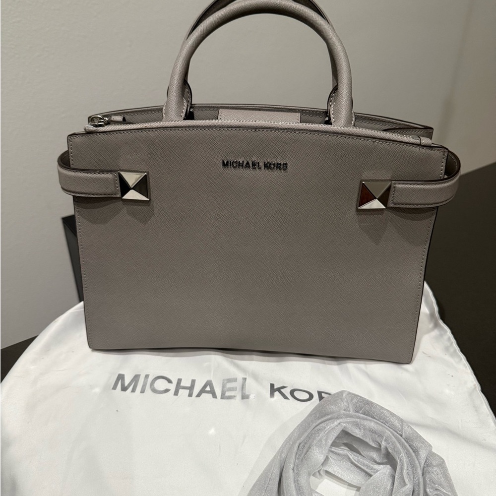 Michael Kors Silver Satchel Bag - Picture 2 of 6